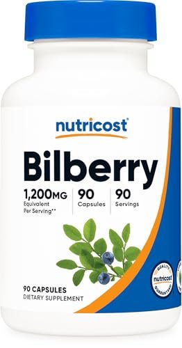 Nutricost Heidelbeerextrakt 90 Kapseln für 90 Portionen - Vegetarisch, Glutenfrei und GVO-frei