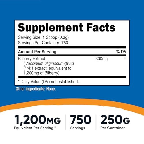 Nutricost Bilberry Pulver 250 Gramm – Glutenfrei und Nicht-GMO
