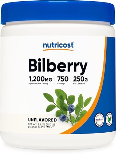 Nutricost Bilberry Pulver 250 Gramm – Glutenfrei und Nicht-GMO