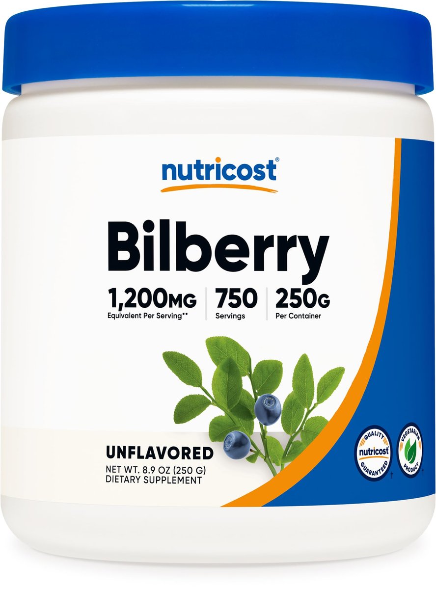 Nutricost Bilberry Pulver 250 Gramm – Glutenfrei und Nicht-GMO