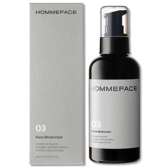 HommeFace Tägliche Gesichtsfeuchtigkeitscreme für Männer, 150 ml - Hydratisierende & Nährende Gesichtslotion mit Koreanischer Hautpflegetechnologie, Kollagen, Hamamelis & Cica-Extrakten