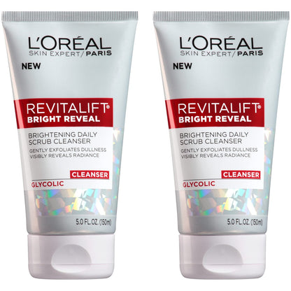 L'Oreal Paris Revitalift Bright Reveal Anti-Aging Gesichtsreiniger mit Glykolsäure 2 x 150 ml