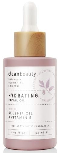 Clean Beauty Hydrating Rose Petal Gesichtsöl mit Rosenöl, Hagebuttenöl & Vitamin E – Reduziert feine Linien & dunkle Flecken, spendet Feuchtigkeit & pflegt, USA hergestellt (1,83 fl oz)