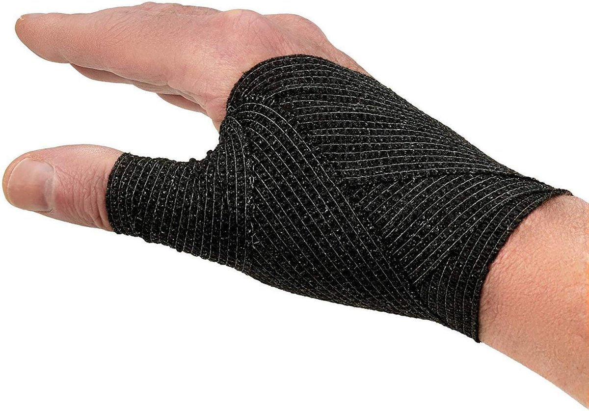 BISIBITA2 Sensi Wrap Grip Cover Sport Selbstklebende Bandage 2 Zoll x 5 Yards 24 Stück (Schwarz)