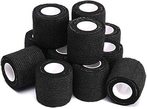 BISIBITA2 Sensi Wrap Grip Cover Sport Selbstklebende Bandage 2 Zoll x 5 Yards 24 Stück (Schwarz)