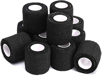 BISIBITA2 Sensi Wrap Grip Cover Sport Selbstklebende Bandage 2 Zoll x 5 Yards 24 Stück (Schwarz)
