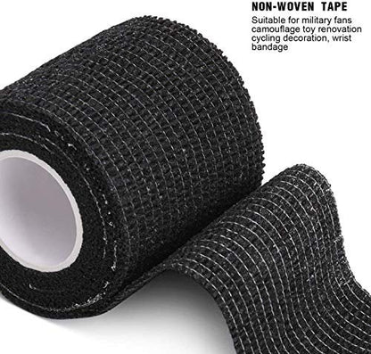 BISIBITA2 Sensi Wrap Grip Cover Sport Selbstklebende Bandage 2 Zoll x 5 Yards 24 Stück (Schwarz)