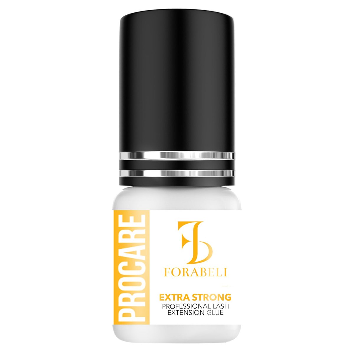 Forabeli Pro Care Wimpernverlängerungskleber | Professioneller Wimpernkleber | 1-2 Sekunden schnelle Trocknungszeit | Bis zu 8 Wochen Halt | Für zertifizierte Wimpernstylisten | Schwarz, 5 ml