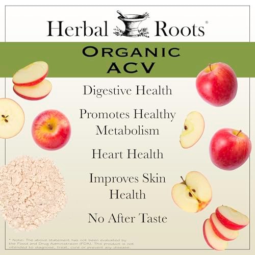 Herbal Roots Bio Apfelessig Kapseln mit Mutter und Bio Cayennepfeffer | 650 mg | 60 Vegane Kapseln