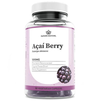 Nature Restore Bio Acai-Beere Kapseln, gefriergetrocknet, 90 Kapseln, Nicht GVO, Glutenfrei, Vegan