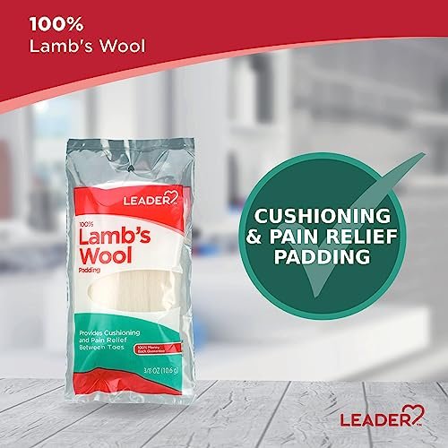 LEADER 100% Lammwolle Zehenpolster – Schmerzlinderung & Schutz bei Hühneraugen und Hornhaut, 2er-Pack