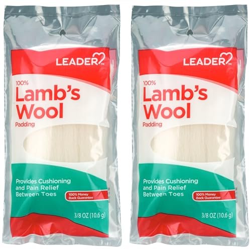 LEADER 100% Lammwolle Zehenpolster – Schmerzlinderung & Schutz bei Hühneraugen und Hornhaut, 2er-Pack
