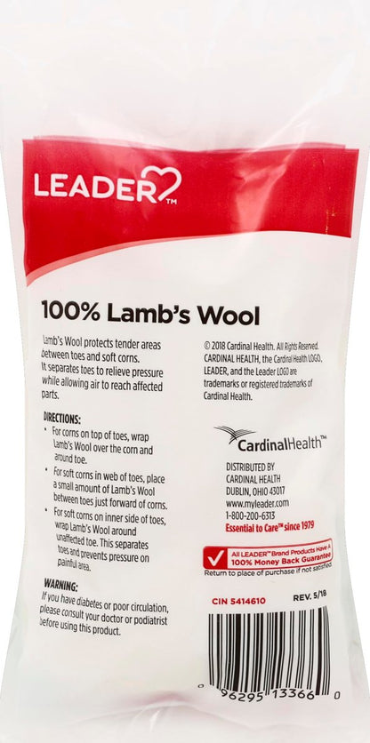 LEADER 100% Lammwolle Zehenpolster – Schmerzlinderung & Schutz bei Hühneraugen und Hornhaut, 2er-Pack