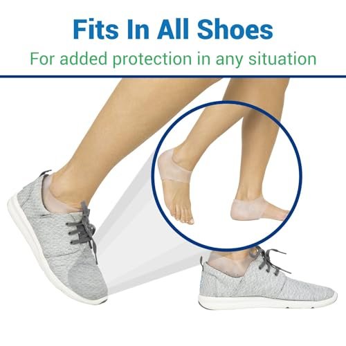 ViveSole Silikon Fersenprotektoren (2 Paar) - Gel-Schutz für Frauen und Männer, feuchtigkeitsspendende Linderung von Blasen, rissigen Füßen, Plantarfasziitis, Fersensporn, weiche Polsterung, stützende Einlegesohle
