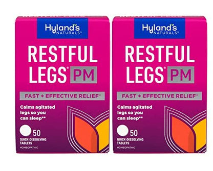 Hyland's Restful Legs PM – Nachtformel zur Beruhigung unruhiger Beine für erholsamen Schlaf, 50 schnell lösliche Tabletten (2er-Pack)