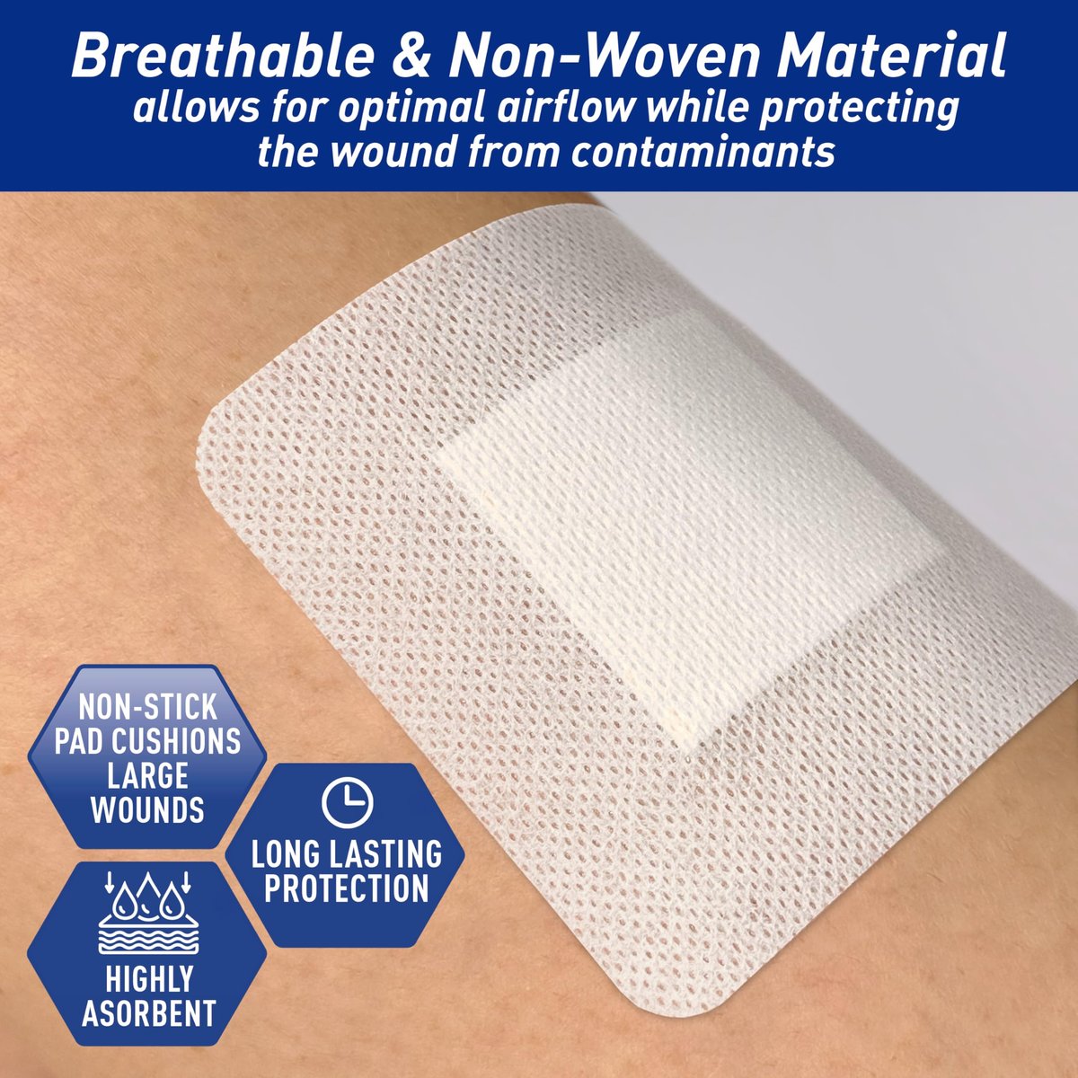 MED PRIDE Bordered Gauze-Island Dressing 4'' x 4'' – 25 einzeln verpackte sterile Wundauflagen mit Kleberand, saugfähig & atmungsaktiv, latexfrei
