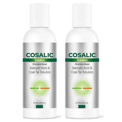 SALVE Cosalic Shampoo Lösung (200 ml / 6,76 fl oz) im 2er-Pack mit Salicylsäure und Steinkohlenteer für schuppenanfällige und psoriasis-anfällige Kopfhaut