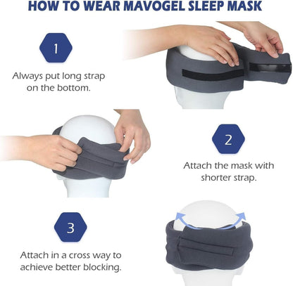 Mavogel Schlafmaske – Vollständige Lichtblockade, Atmungsaktive Modal Schlafmaske mit Verstellbarem Verschluss für Damen und Herren – Druckfrei für Reisen, Nickerchen und Schichtarbeit