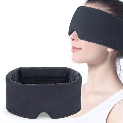 Mavogel Schlafmaske – Vollständige Lichtblockade, Atmungsaktive Modal Schlafmaske mit Verstellbarem Verschluss für Damen und Herren – Druckfrei für Reisen, Nickerchen und Schichtarbeit