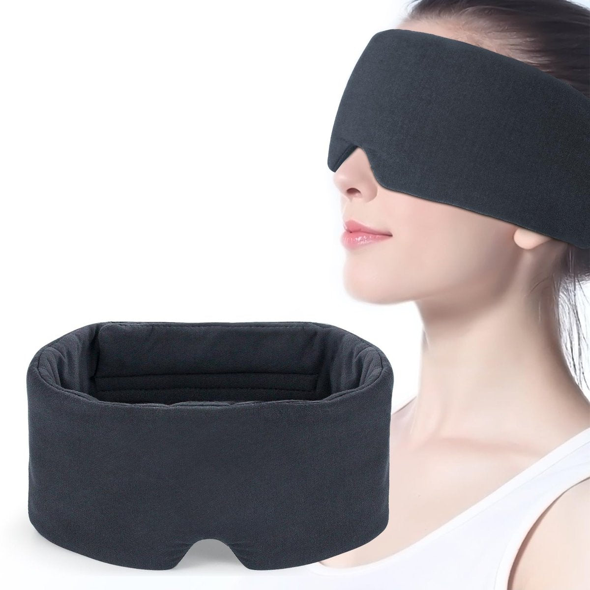 Mavogel Schlafmaske – Vollständige Lichtblockade, Atmungsaktive Modal Schlafmaske mit Verstellbarem Verschluss für Damen und Herren – Druckfrei für Reisen, Nickerchen und Schichtarbeit