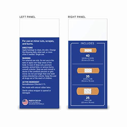 Care Science Pflaster-Strips, 100 Stück in verschiedenen Größen | Flexibel + atmungsaktiv, Schutz vor Infektionen für Erste Hilfe und Wundversorgung