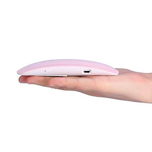 Mini UV-Nageltrockner Lampe, 6W LED tragbare Aushärtelampe für Gel-Nagellack, USB-Betrieb mit 45s/60s Timer, Pink