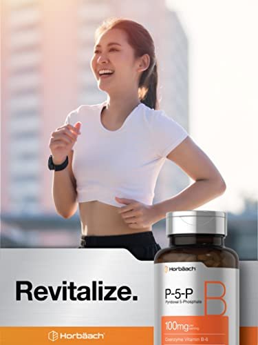 Horbäach P5P Aktiviertes Vitamin B6 100 mg | 120 Tabletten | Vegetarisches Nahrungsergänzungsmittel, Nicht-GVO, Glutenfrei | Pyridoxal-5-Phosphat | Coenzym B6
