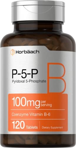 Horbäach P5P Aktiviertes Vitamin B6 100 mg | 120 Tabletten | Vegetarisches Nahrungsergänzungsmittel, Nicht-GVO, Glutenfrei | Pyridoxal-5-Phosphat | Coenzym B6