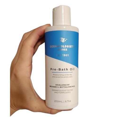 Dermatologist's Choice Pre-Bath Öl, Duftfreie Vorbehandlung für sehr trockene, empfindliche und zu Ekzemen neigende Haut, Unterstützt gesunde Hautbarrierefunktion, 200 ml