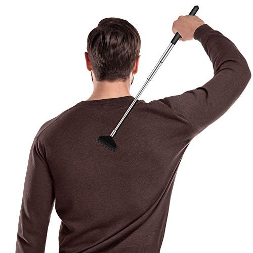 YIMICOO 6er-Pack Teleskop-Rückenkratzer – Ausziehbarer Metall-Rückenkratzer mit weichem Gummigriff, ideal als Geschenk zu Thanksgiving, Geburtstag und Weihnachten