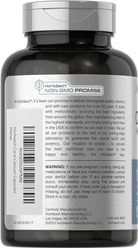 Horbäach Korallenkalzium 1500mg Kapseln | 150 Stück | Mit Magnesium | Non-GMO & Glutenfrei