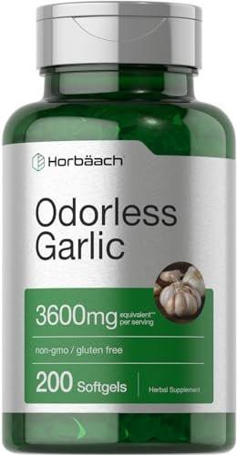 Horbäach Knoblauch Softgel Kapseln | 200 Stück | Hochkonzentrierter Kräuterextrakt | Ohne Gentechnik & Glutenfrei