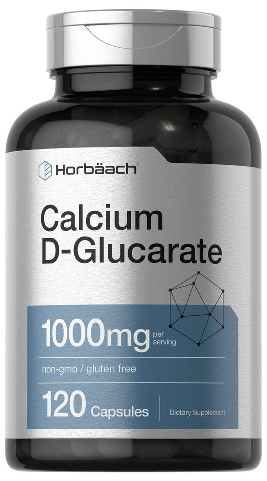 Horbäach Calcium D-Glucarat 1000mg – 120 Kapseln | Nicht-GVO, Glutenfrei