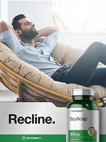 Horbaach Helmkraut Kräuterextrakt | 200 Kapseln | Scullcap Nahrungsergänzung für Männer und Frauen | Scutellaria Baicalensis | Non-GMO und Glutenfrei