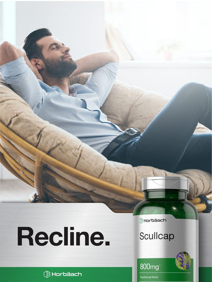 Horbaach Helmkraut Kräuterextrakt | 200 Kapseln | Scullcap Nahrungsergänzung für Männer und Frauen | Scutellaria Baicalensis | Non-GMO und Glutenfrei