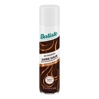 Batiste Trockenshampoo für dunkles Haar – Erfrischt das Haar und absorbiert Öl zwischen den Wäschen, wasserloses Shampoo für mehr Textur und Volumen, 6,35 oz Flasche