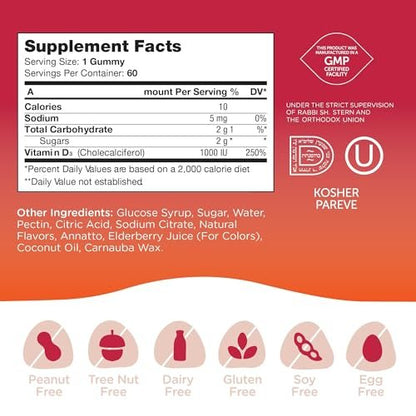 Zahler Chapter One Vitamin D3 Gummis – Immun- & Knochenunterstützung für Kinder – Leckere Kauvitalstoffe mit täglichem Vitamin D – Koscher, glutenfrei, laktosefrei & vegetarisch – 60 Stück