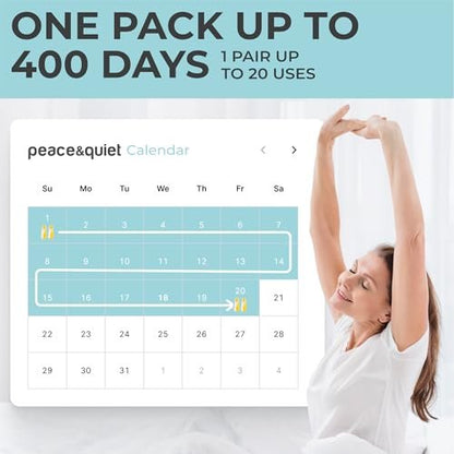 Peace&Quiet PQ Kleine Ohrstöpsel für Schlaf – 40 Stück, Geräuschdämmung 32 dB, für enge Gehörgänge, Frauen und Männer