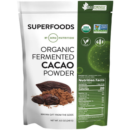 MRM Nutrition Bio-fermentiertes Kakaopulver aus Peru - Reich an Antioxidantien, Flavonoiden, ungesüßt, vegan, glutenfrei, nicht-GVO - 43 Portionen