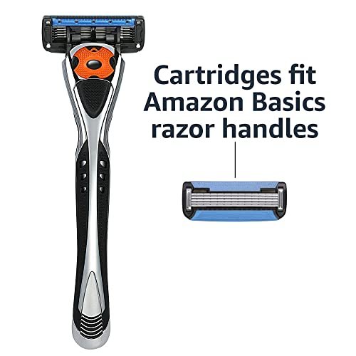 Amazon Basics 5-Klingen MotionSphere Rasierklingen-Nachfüllpackung für Männer, mit Dual-Schmierung und Präzisionsbarttrimmer, 8 Klingen (nur für Amazon Basics Rasierergriffe) (zuvor Solimo)
