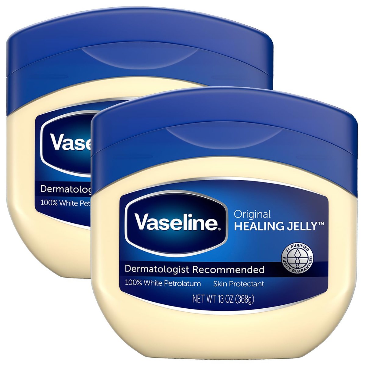 Vaseline Petroleum Jelly Value-Pack 2er-Pack – Dermatologisch empfohlener Hautschutz, Heilende Salbe für Schönheit & Körperpflege, 2 x 368 g
