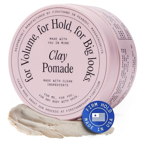 Firsthand Supply Haar-Ton Pomade für Männer & Frauen – Mattes Finish & Extra Starker Halt – Nicht fettend, Wasserbasiert, Organisch – Leicht umzustylen – Ideal für kurzes bis mittellanges Haar – 85 g