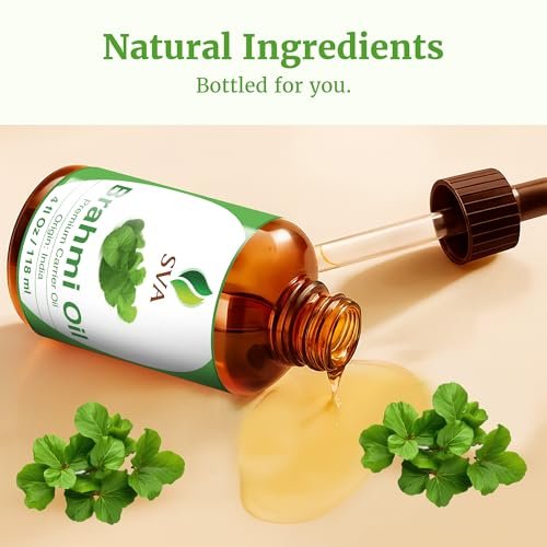 SVA Brahmi Öl - 118 ml – 100% natürliches kaltgepresstes Brahmi-Öl für Gesicht, Hautpflege, Haarpflege, Kopfhautmassage & Körpermassage – Trägeröl mit Pipette