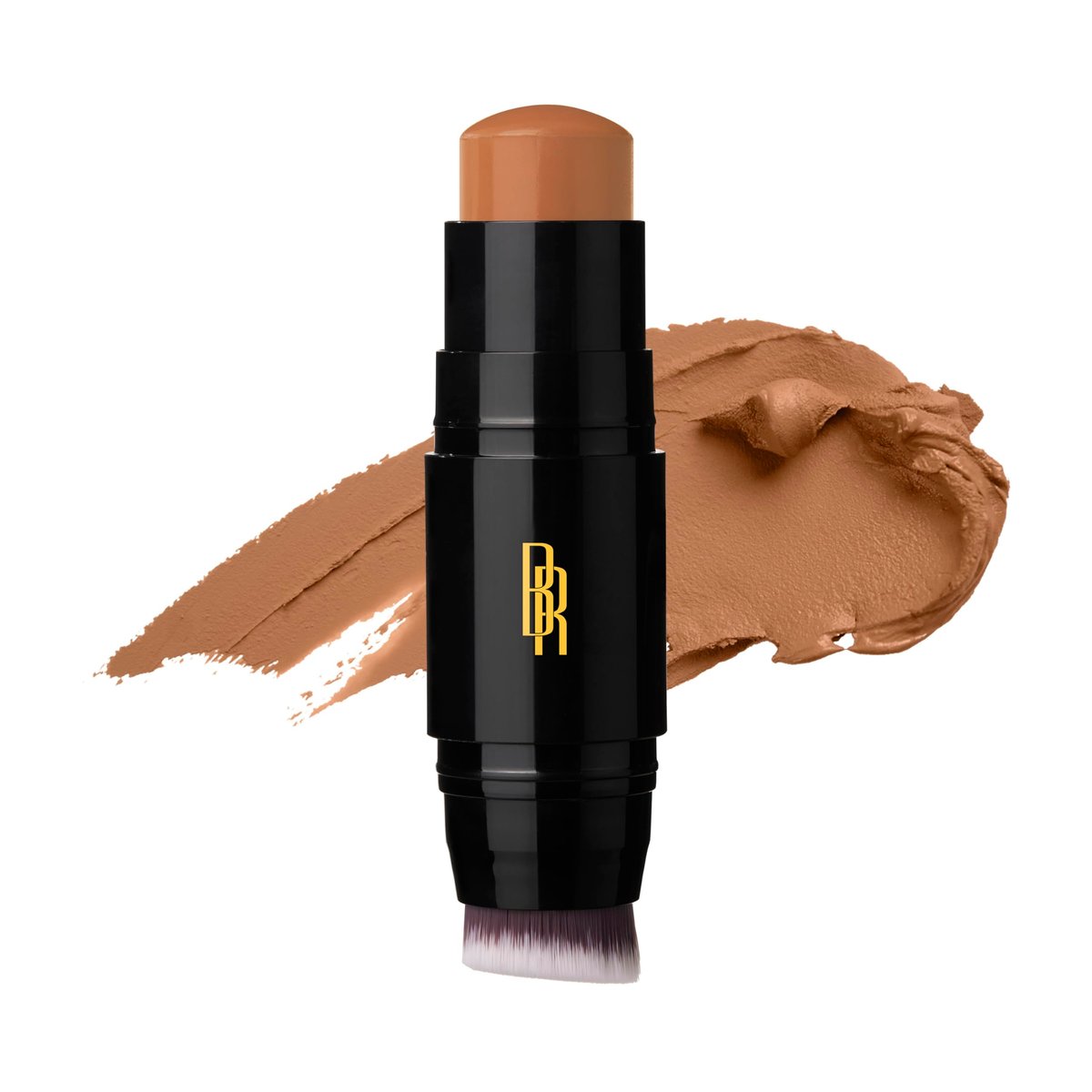 Black Radiance Color Perfect Foundation Stick mit Soft Brush Applikator Duo – Aufbaubare, vermischbare, pigmentreiche Formel – Brownie