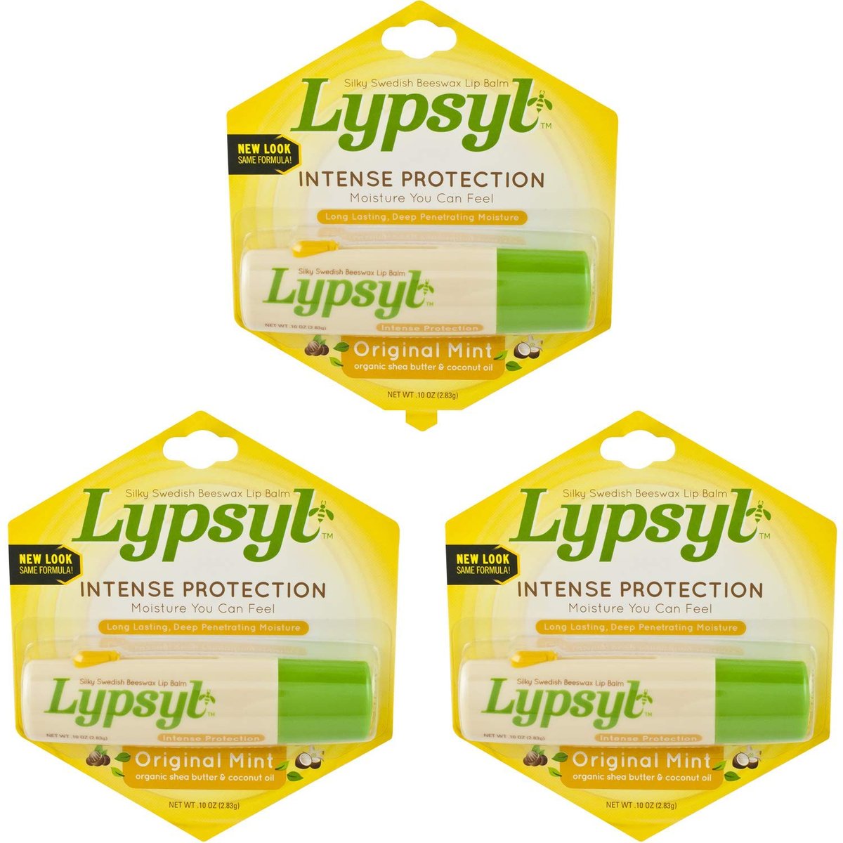 Lypsyl Intensiver Schutz Original Minze Lippenbalsam 0,10 oz (3er-Pack)