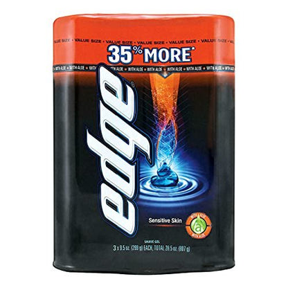 Binoa Edge Rasiergel für empfindliche Haut – 3er-Pack (9,5 Unzen pro Flasche) – Premium Shave Gel