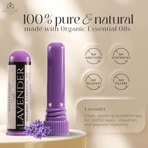 Lavendel Ätherisches Öl Aromatherapie Nasal Stick Vapor Inhaler für Schlafhilfe, Meditation, Entspannung - Hergestellt in den USA mit Bio-Ätherischen Ölen, Natürliche Stimmungsunterstützung