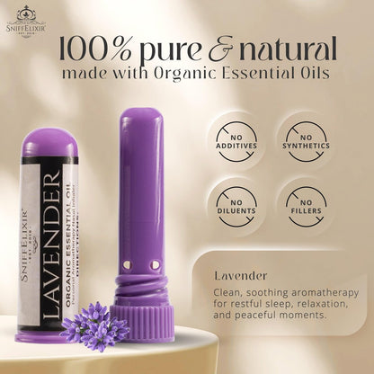 Lavendel Ätherisches Öl Aromatherapie Nasal Stick Vapor Inhaler für Schlafhilfe, Meditation, Entspannung - Hergestellt in den USA mit Bio-Ätherischen Ölen, Natürliche Stimmungsunterstützung