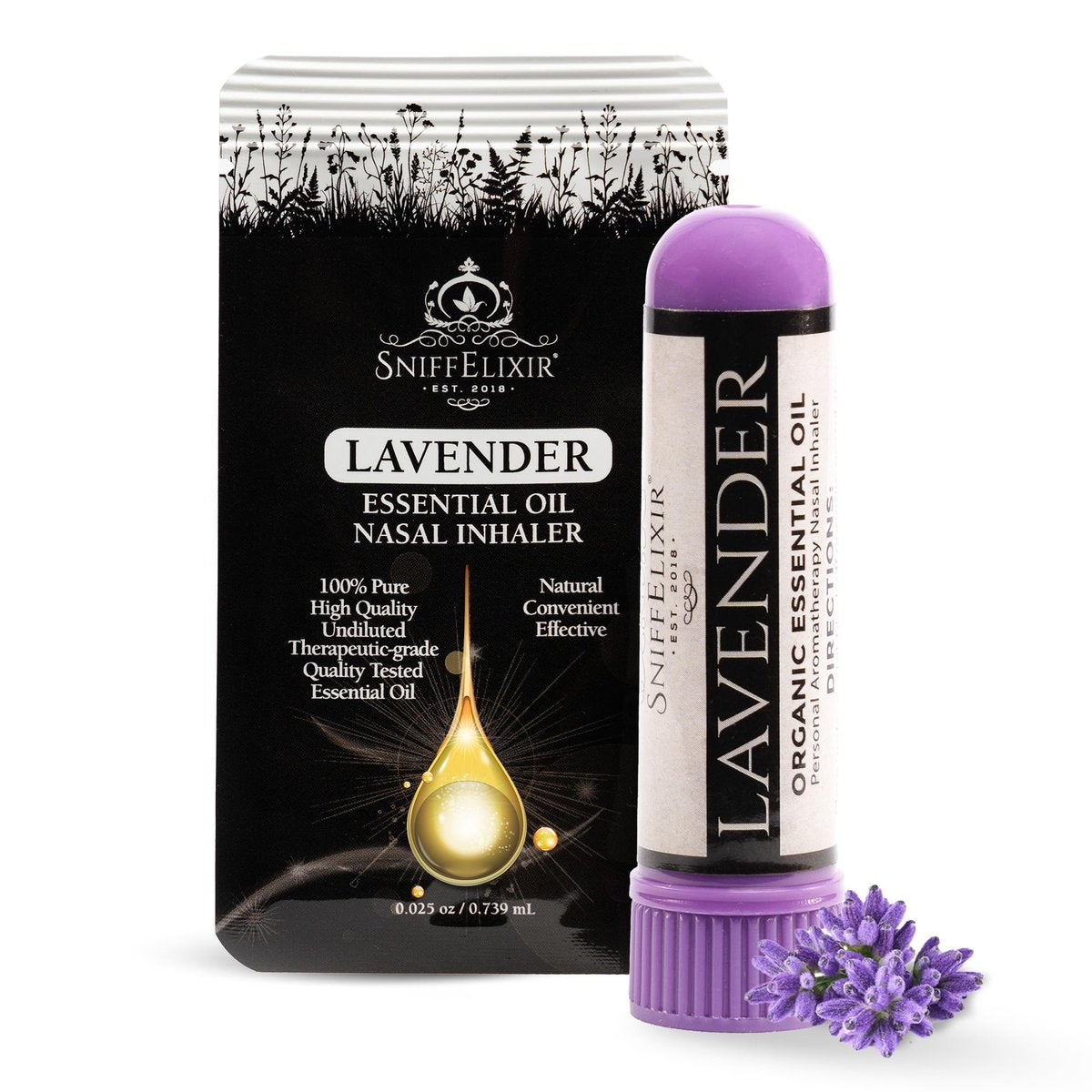 Lavendel Ätherisches Öl Aromatherapie Nasal Stick Vapor Inhaler für Schlafhilfe, Meditation, Entspannung - Hergestellt in den USA mit Bio-Ätherischen Ölen, Natürliche Stimmungsunterstützung