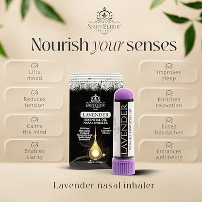 Lavendel Ätherisches Öl Aromatherapie Nasal Stick Vapor Inhaler für Schlafhilfe, Meditation, Entspannung - Hergestellt in den USA mit Bio-Ätherischen Ölen, Natürliche Stimmungsunterstützung